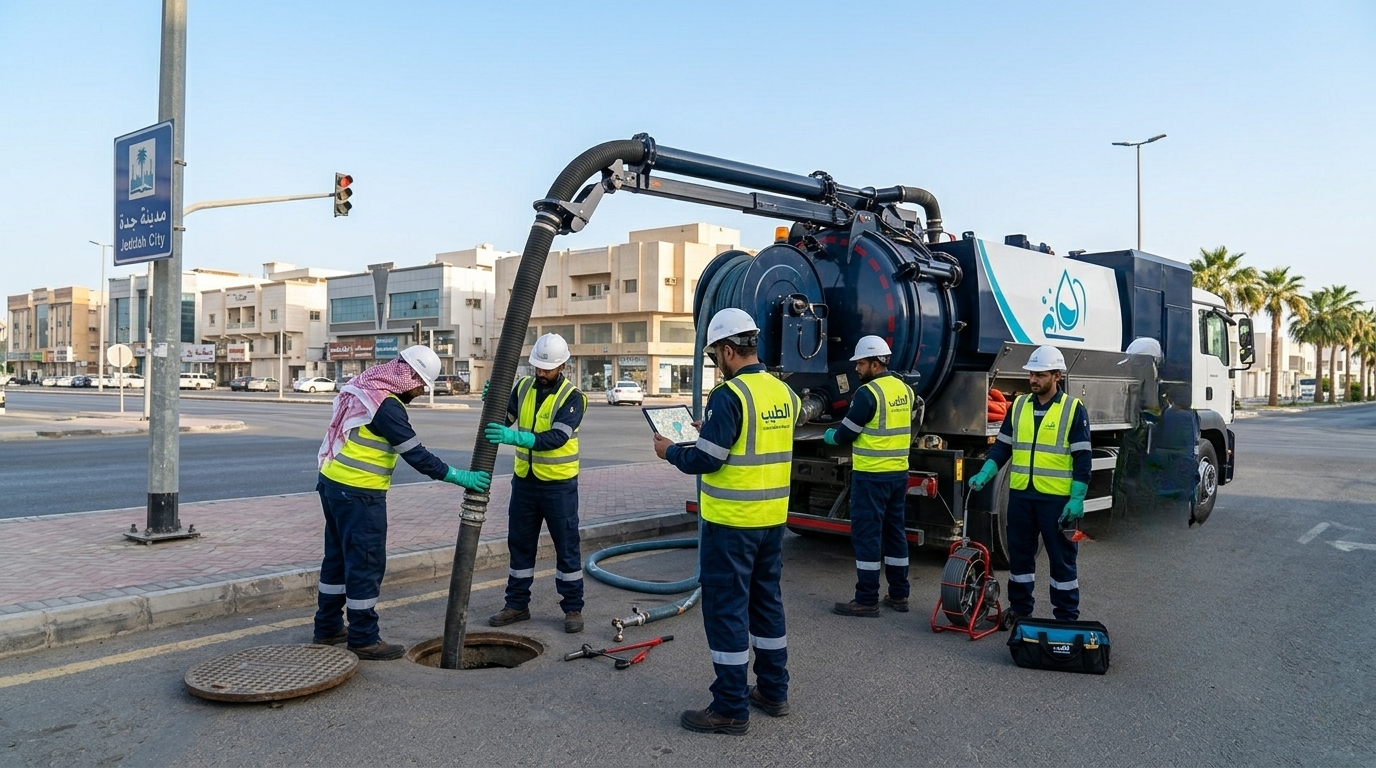 فريق شركة الطيب لتسليك المجاري في جدة